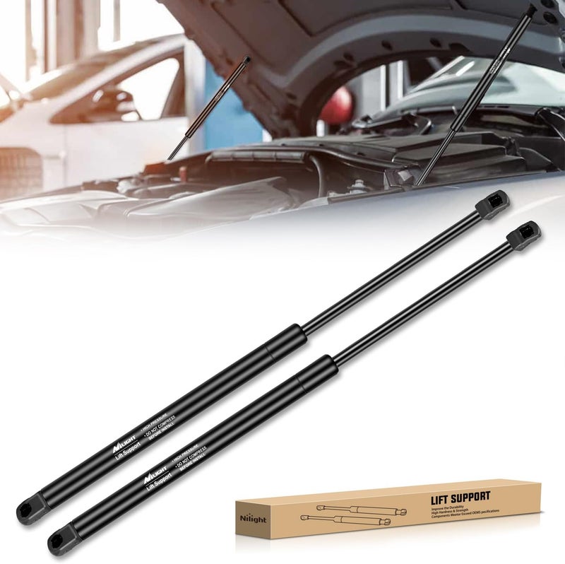 Nilight دعامات غاز غطاء المحرك 4339 لدعم الرفع لسيارات فورد إكسبيديشن 2000-2005 وفورد F-250 F-350 F-450 F-550 سوبر ديوتي، صدمات زنبركية بطول 18 بوصة، مجموعة من 2 قطعة - Image 1